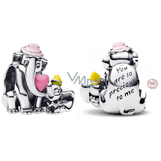 Charm Sterlingové stříbro 925 Disney Dumbo a maminka, korálek na náramek, film
