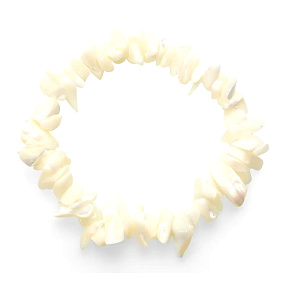 Perleť náramek elastický sekaný přírodní kámen 19 cm, AA kvalita, symbol ženskosti