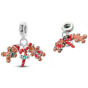 Charm Vánoční perníčky 3v1, přívěsek na náramek Vánoce