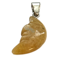 Aventurin Měsíc přívěsek přírodní kámen, ručně vyřezávaný 2,2 x 10 mm, kámen štěstí a prosperity Aventurin Měsíc přívěsek přírodní kámen, ručně vyřezávaný 2,2 x 10 mm, kámen štěstí a prosperity