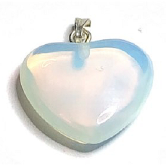 Opalit Srdce přívěsek syntetický kámen 2,2 cm 1 kus, kámen přání a naděje Opalit Srdce přívěsek syntetický kámen 2,2 cm 1 kus, kámen přání a naděje