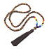 108 Mala 7 čakrový náhrdelník, Tygří oko meditační šperk, přírodní kámen, vázaný střapec 8 cm, korálek 6 mm