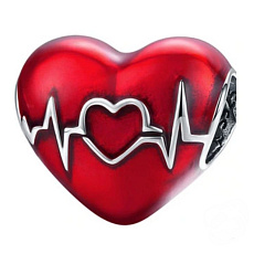 Charm Červené srdce tlukot srdce, korálek na náramek láska Charm Červené srdce tlukot srdce, korálek na náramek láska