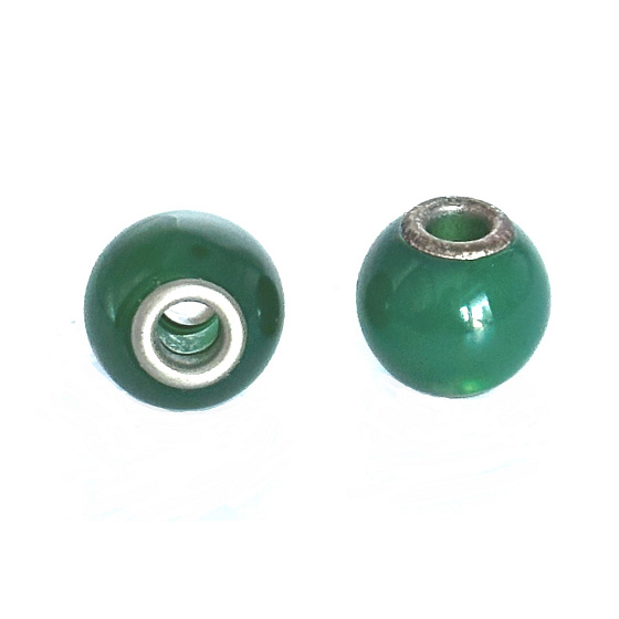 Chalcedon zelený korálek přírodní kámen, kámen lásky a radosti