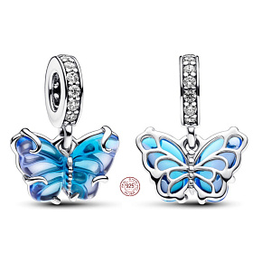 Charm Kouzelný motýl z muranského skla, přívěsek na náramek zvíře