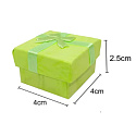 Dárková krabička s houbičkou na šperky s mašlí světle zelená 4 x 4 x 2,5 cm 1 kus