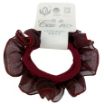 Gumička látková do vlasů velká vínová 1 kus