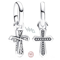 Charm Sterlingové stříbro 925 Křížek - Mini medailon, přívěsek na náramek symbol Charm Sterlingové stříbro 925 Křížek - Mini medailon, přívěsek na náramek symbol