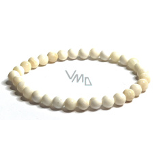 Slonovina náramek elastický z přírodní slonové kosti, kulička 6 mm / 16 - 17 cm Slonovina náramek elastický z přírodní slonové kosti, kulička 6 mm / 16 - 17 cm