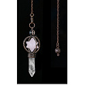 Růženin Merkaba kyvadlo + čirý křemen + bronz, přívěsek z přírodního kamene 7,7 cm, řetízek cca 26,5 cm