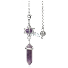 Ametyst Merkaba + kyvadlo, přívěsek přírodní kámen 71 x 8 x 8 mm, , kámen králů a biskupů