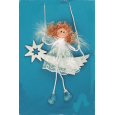 Anděl bílý na kometě na zavěšení 20 cm 1 kus