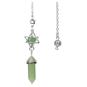 Aventurin Merkaba + kyvadlo, přívěsek přírodní kámen 71 x 8 x 8 mm, kámen štěstí