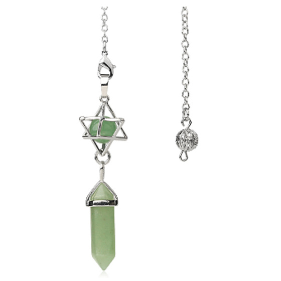 Aventurin Merkaba + kyvadlo, přívěsek přírodní kámen 71 x 8 x 8 mm, kámen štěstí