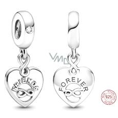 Charm Sterlingové stříbro 925 Navždy přátelé, přívěsek na náramek nekonečno, přátelství