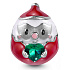 Charm Santa a zelené srdce, korálek na náramek Vánoce