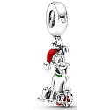 Charm Disney Pluto s vánoční čepičkou, přívěsek na náramek Vánoce
