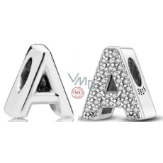 Charm Sterlingové stříbro 925 Abecední písmeno A, korálek na náramek