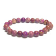 Jaspis / Regalit Imperiální mořský sediment fialový náramek elastický směsný minerál, kulička 8 mm / 16 - 17 cm