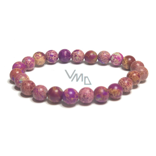 Jaspis / Regalit Imperiální mořský sediment fialový náramek elastický směsný minerál, kulička 8 mm / 16 - 17 cm Jaspis / Regalit Imperiální mořský sediment fialový náramek elastický směsný minerál, kulička 8 mm / 16 - 17 cm