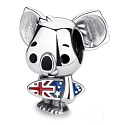 Charm Surfující koala s australskou vlajkou, korálek na náramek cestování