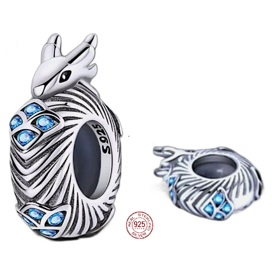 Charm Ledový drak, korálek na náramek zvíře