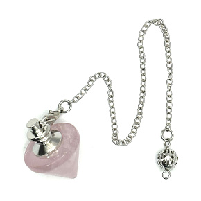 Růženin kyvadlo přírodní kámen pro proutkaření, věštění 2,5 x 2 cm, kámen lásky