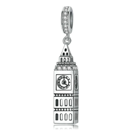 Charm Anglie, Londýn - Big Ben, přívěsek na náramek cestování