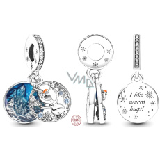 Charm Sterlingové stříbro 925 Disney Ledové království, Olaf 2v1, přívěsek na náramek, film