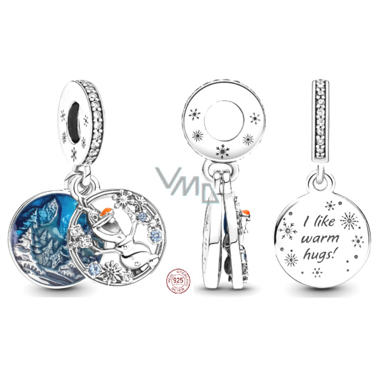 Charm Sterlingové stříbro 925 Disney Ledové království, Olaf 2v1, přívěsek na náramek, film
