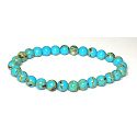 Tyrkenit modrý náramek elastický přírodní kámen, kulička 6 mm / 16 - 17 cm, kámen mladých lidí, hledá životní cíl