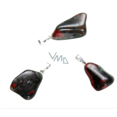 Heliotrop / Bloodstone Troml přívěsek přírodní kámen, M cca 3 cm, 1 kus, kámen odvahy