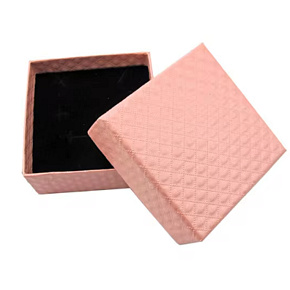 Dárková krabička texturovaný papír s houbičkou na šperky oranžová 5,1 x 5 x 3,3 cm 1 kus