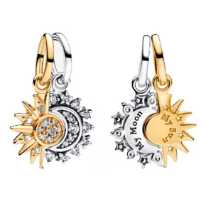 Charm Slunce a Měsíc, přívěsek na náramek vesmír