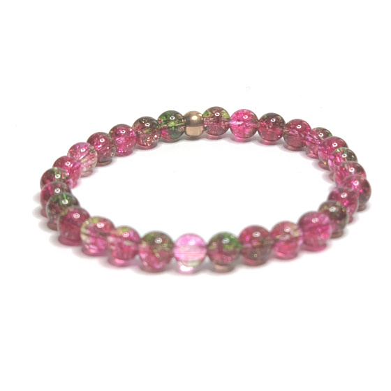 Křemen červený náramek elastický přírodní kámen, kulička 6 mm / 16 - 17 cm, nejdokonalejší léčitel