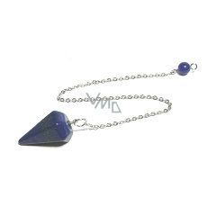 Lapis Lazuli kyvadlo přírodní kámen 2,5 cm + 18 cm řetízek s korálkou, kámen harmonie