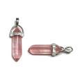 Křišťál růžový Kyvadlo šestihran přívěsek přírodní kámen 41 x 13 mm, kámen kamenů