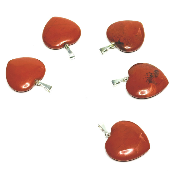 Jaspis červený Srdce přívěsek přírodní kámen, 2 cm 1 kus, kámen úplné péče