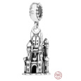 Charm Sterlingové stříbro 925 Disney Popelka zámek, přívěsek na náramek, film