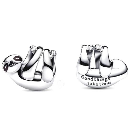 Charm Lenochod, korálek na náramek zvíře