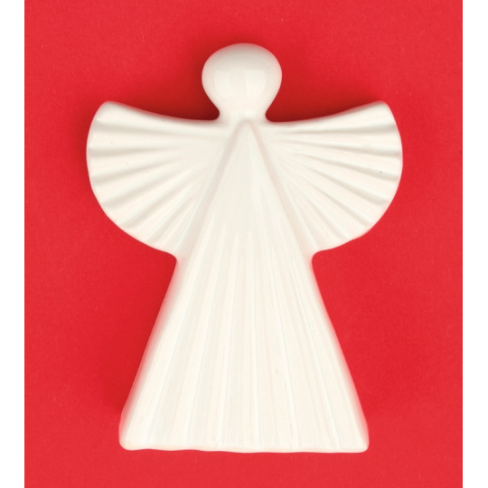 Anděl keramický figurka, vroubkovaný 9 cm