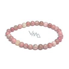 Rodonit náramek elastický přírodní kámen, kulička 6 mm / 16 - 17 cm, kámen odpuštění