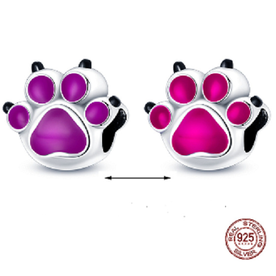 Charm Kočka, Pes, Medvědí tlapka, mění barvu na teplo, korálek na náramek mazlíček