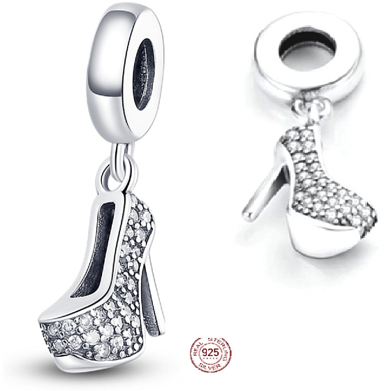 Charm Chic style - třpytivý střevíček na jehlách, přívěsek na náramek, zájmy