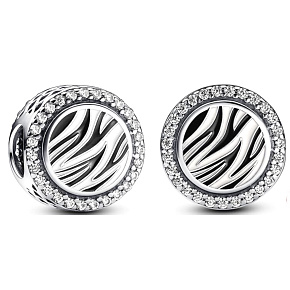 Charm Kouzlo s tiskem zebry, korálek na náramek zvíře