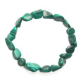Malachit náramek elastický sekaný přírodní kámen 8 x 12 / 19 cm, kámen splněných přání