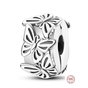 Charm Motýlí poezie, stopper, klipový korálek na náramek zvíře