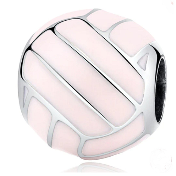 přívěsek Volejbalový míč - růžový ze stříbra