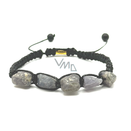 Tanzanit surový náramek přírodní kámen, ručně pletený, nastavitelná velikost Tanzanit surový náramek přírodní kámen, ručně pletený, nastavitelná velikost