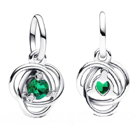 Charm Kruh věčnosti Zelený, květen, přívěsek na náramek symbol